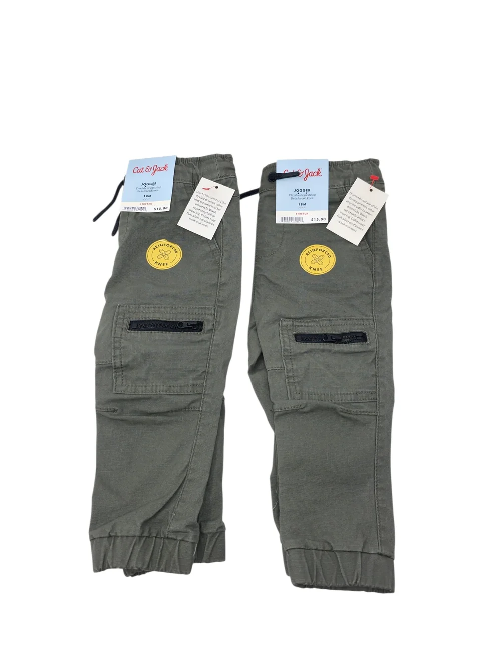 Cat & Jack 18M Olive Cargo Jogger Pants NWT 2 Pair Lot
